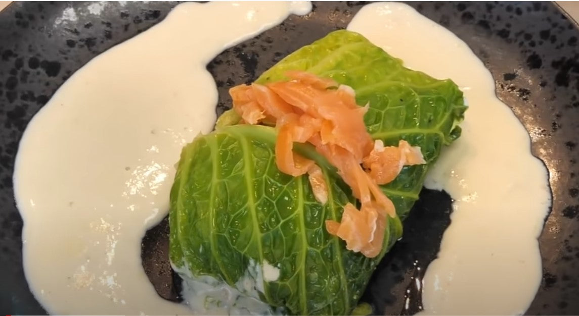 Fischroulade mit Räucherlachssoße