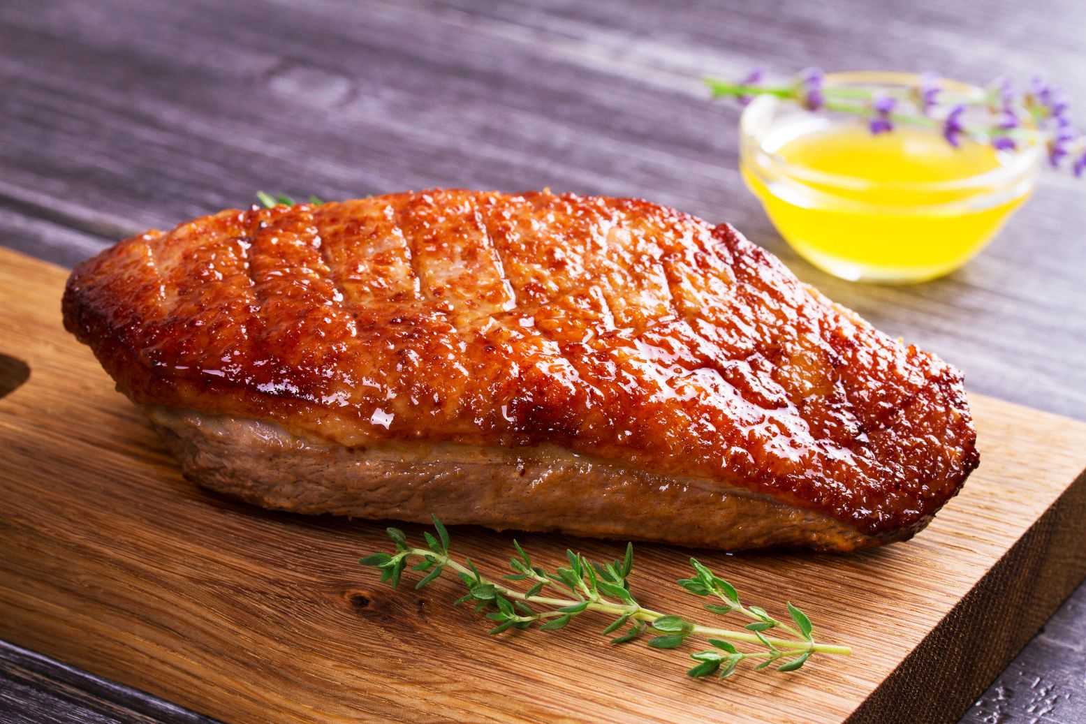 Gänsebrust rosa gebraten