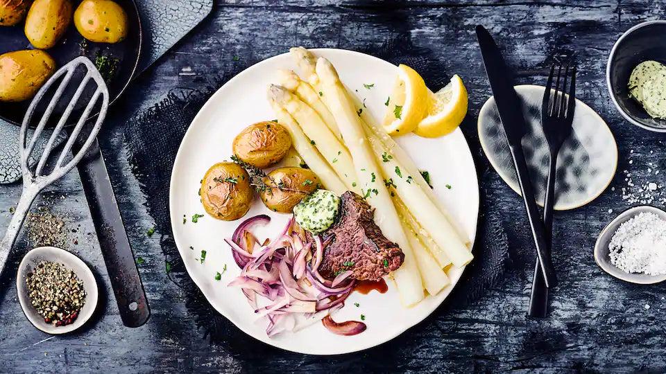 Überbackener Spargel im Ofen