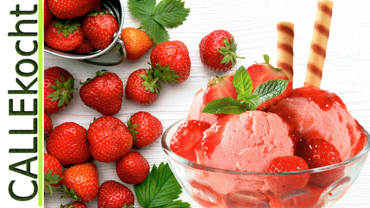 Erdbeer Sorbet – ohne Sahne