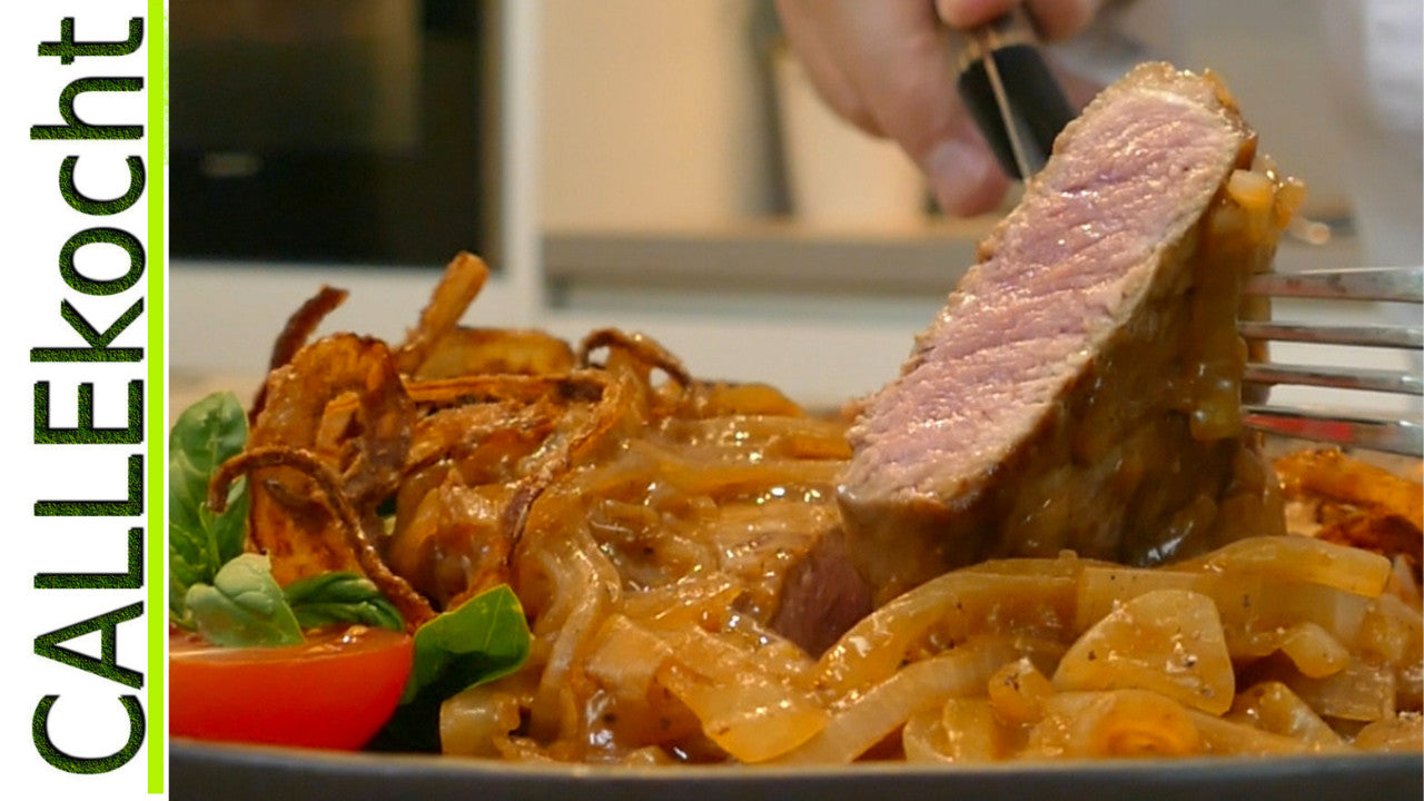 Besten Zwiebelrostbraten lecker mit Soße