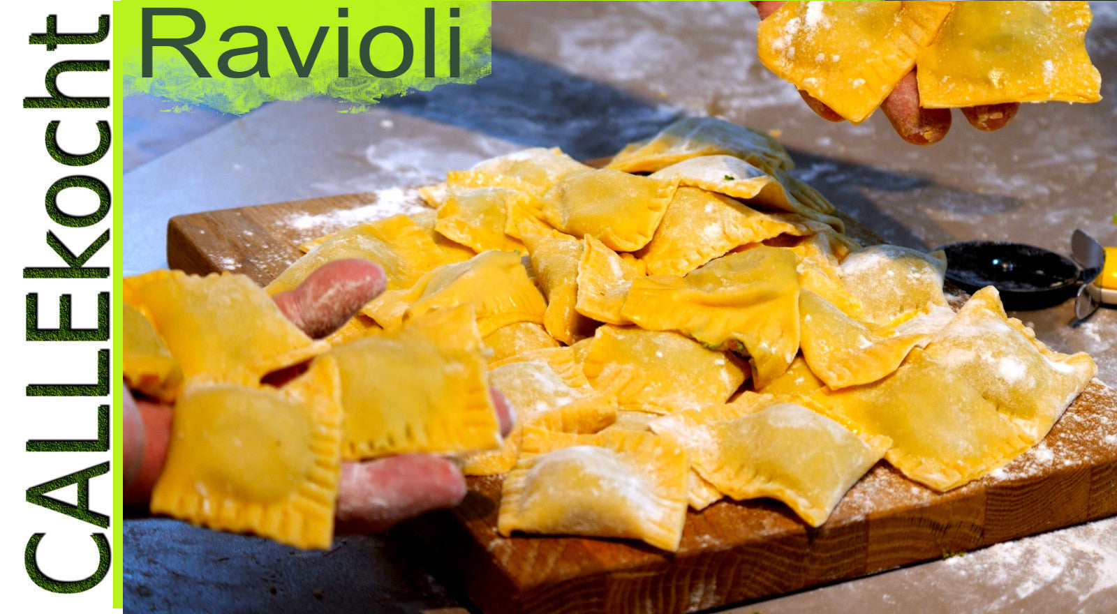 Ravioli selber machen mit Ricotta-Rucola-Füllung