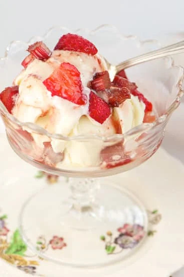 Leckeres Vanilleeis selber machen mit Rhabarber – Omas Rezept