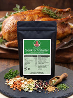 CALLEkocht Senkrechtstarter Geflügelgewürz mit Beifuß, 90 g Standbodenbeutel vor knuspriger Gans